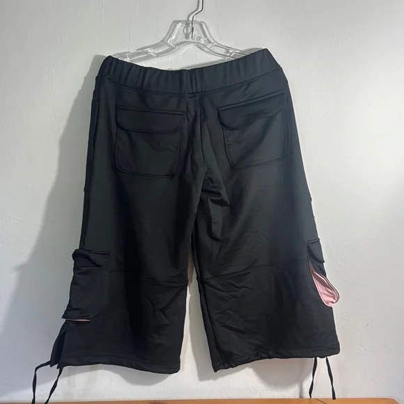 Nike Cargo Shorts Black and Pink Relaxed Fit Dance Parachute Pant - Picture 4 of 7